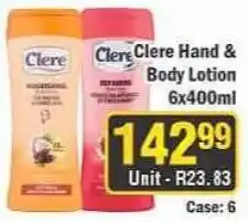 J&E Cash and Carry Clere Hand & Body Lotion offer