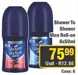 J&E Cash and Carry Shower To Shower Men Roll-on offer