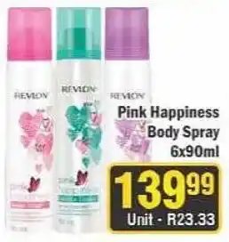 J&E Cash and Carry Revlon Pink Happiness Body Spray offer