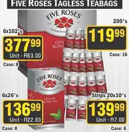 J&E Cash and Carry Five Roses Tagless Teabags offer