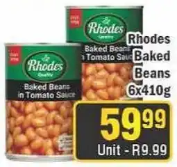 J&E Cash and Carry Rhodes Baked Beans in Tomato Sauce offer