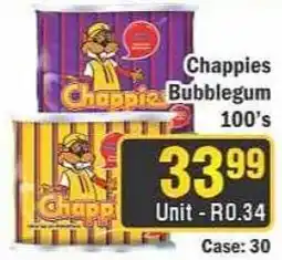 J&E Cash and Carry Chappies Bubblegum 100's offer