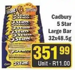 J&E Cash and Carry Cadbury 5 Star Large Bar offer