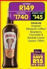 Shoprite Liquor Amarula - original ethiopian coffee raspberry chocolate & baobab cream liqueur offer