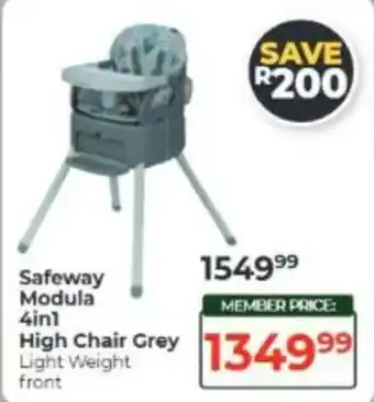 Safeway Modula 4in1 High Chair Grey