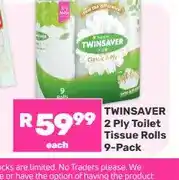 Game Twinsaver 2 Ply Toilet Tissue Rolls 9-Pack offer