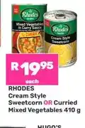 Game Rhodes Cream Style Sweetcorn OR Curried Mixed Vegetables 410 g offer