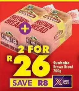 Shoprite SUNBAKE BROWN BREAD 700g offer