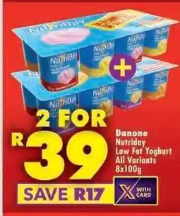 Shoprite Danone Nutriday Low Fat Yoghurt All Variants 8x100g offer