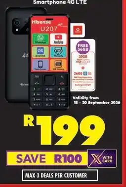 Shoprite Hisense U207 Smartphone 4G LTE offer