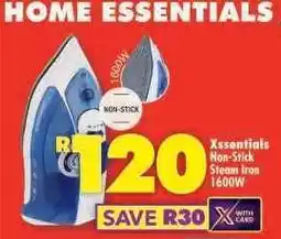 Shoprite Xssentials Non-Stick Steam Iron 1600W offer