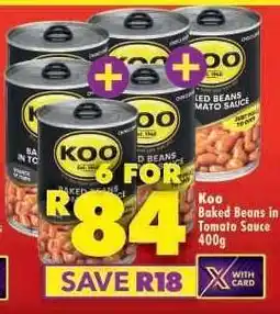 Shoprite Koo Baked Beans in Tomato Sauce 400g offer