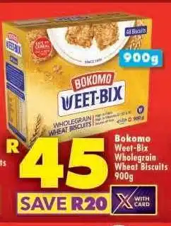 Shoprite Bokomo Weet-Bix Wholegrain Wheat Biscuits 900g offer