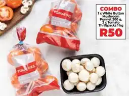 Food Lover's Market White Button Mushroom Punnet and Tomato Thriftpacks offer