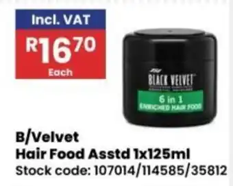 Africa Cash and Carry Black Velvet Hair Food offer