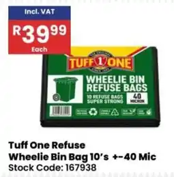 Africa Cash and Carry Tuff One Refuse Wheelie Bin Bag 10's +-40 Mic offer