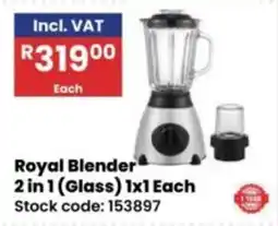 Africa Cash and Carry Royal Blender 2 in 1 (Glass) offer