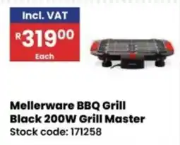 Africa Cash and Carry Mellerware BBQ Grill Black 200W Grill Master offer