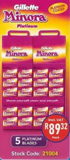 Africa Cash and Carry Gillette Minora Platinum offer