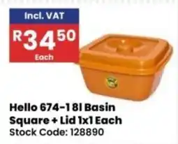 Africa Cash and Carry Hello 674-18l Basin Square + Lid offer