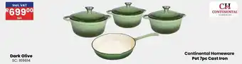 Africa Cash and Carry Continental Homeware Pot 7pc Cast Iron offer
