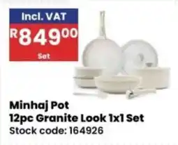 Africa Cash and Carry Minhaj Pot 12pc Granite Look 1x1 Set offer
