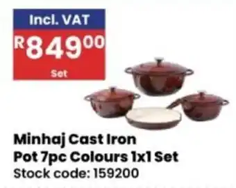 Africa Cash and Carry Minhaj Cast Iron Pot 7pc Colours offer