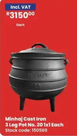Africa Cash and Carry Minhaj Cast Iron 3 Leg Pot offer