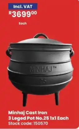 Africa Cash and Carry Minhaj Cast Iron 3 Leged Pot No.25 offer