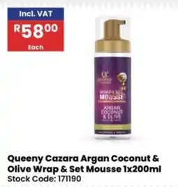 Africa Cash and Carry Queenyc Cazara Argan Coconut & Olive Wrap & Set Mousse offer