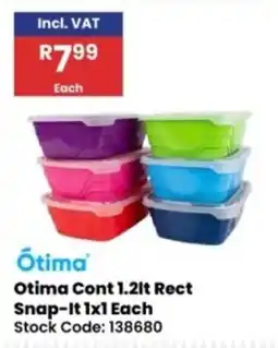 Africa Cash and Carry Otima Cont 1.2lt Rect Snap-It offer