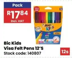 Africa Cash and Carry Bic Kids Visa Felt Pens 12'S offer