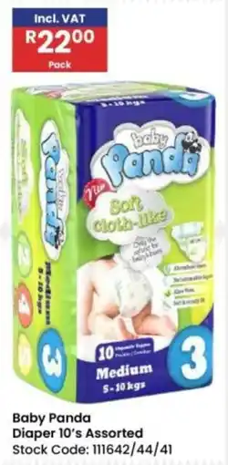 Africa Cash and Carry Baby Panda Diaper 10's Assorted offer