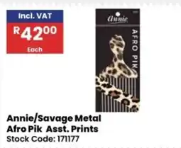 Africa Cash and Carry Annie/Savage Metal Afro Pik Asst. Prints offer