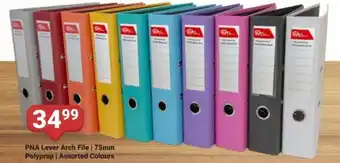 PNA Lever Arch File PNA 75mm Polyprop Assorted Colours offer