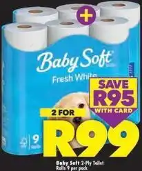 Shoprite Baby soft - 2-ply toilet rolls offer