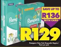 Shoprite Pampers - value pack disposable nappies/pants offer