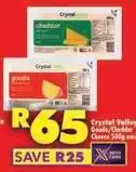 Shoprite Crystal valley - gouda/cheddar cheese offer