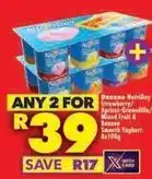 Shoprite Danone - nutriday strawberry/apricot-grenadilla/mixed fruit & banana smooth yoghurt offer