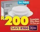 Shoprite Essentials - white dinner 24-piece offer