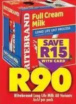 Shoprite Ritebrand - full cream milk offer