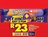 Shoprite Cadbury - p.s. duo lunch bar / lunch bar / max offer