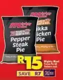 Shoprite Pepper steak pie, chicken pie offer