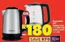 Shoprite Essentials - 360° stainless steel / glass cordless kettle offer