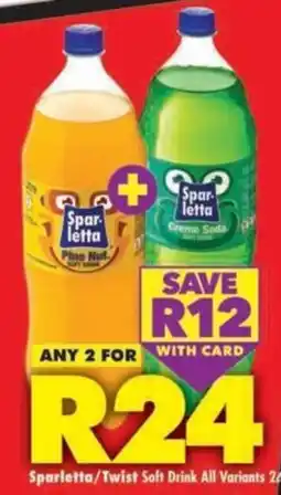 Shoprite Sparletta/Twist Soft Drink All Variants offer