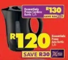 Shoprite Essentials Prime Cordless Kettle offer