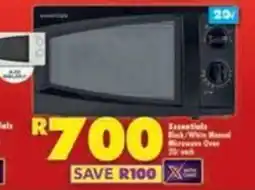 Shoprite Essentials Black/White Manual Microwave Oven offer