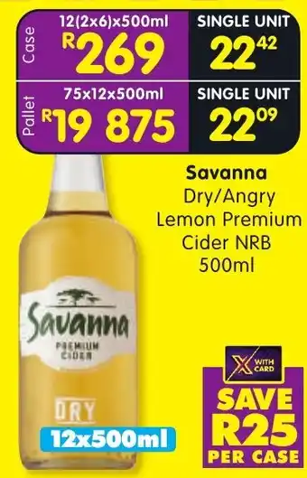 Savanna Dry/Angry Lemon Premium Cider NRB