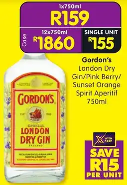 Shoprite Gordon's London Dry Gin offer