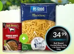 Super Save Bull Brand Curried Mince + As Good Pasta offer